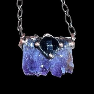 - - Natural  handcrafted Raw Amethyst  Necklace
